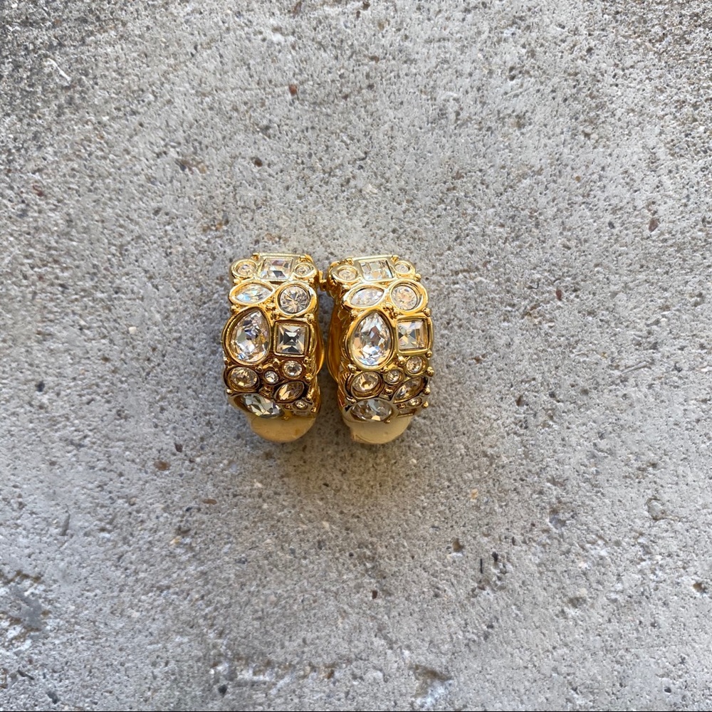 ▪️Swarovski▪️vintage swan signed clip on earrings
